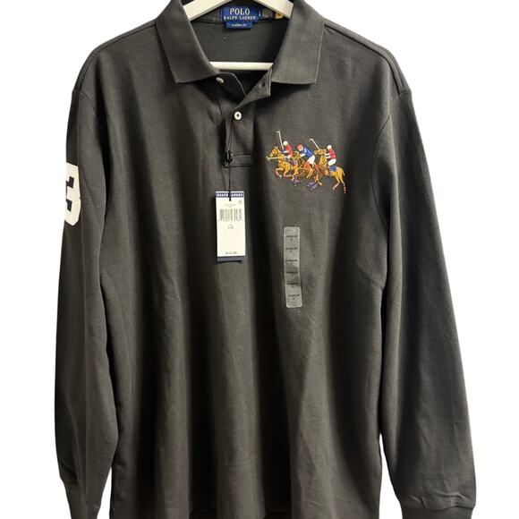 Polo Ralph Lauren Custom Slim Fit Triple-Pony Polo Shirt Retail $125 - Picture 1 of 3